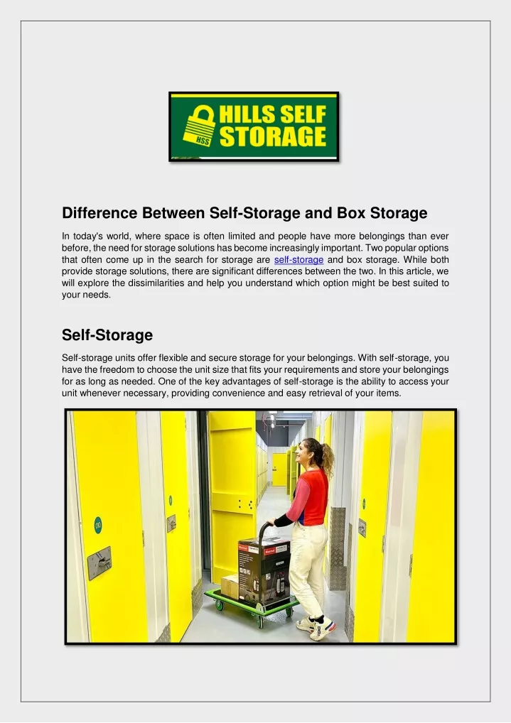 difference between self storage and box storage