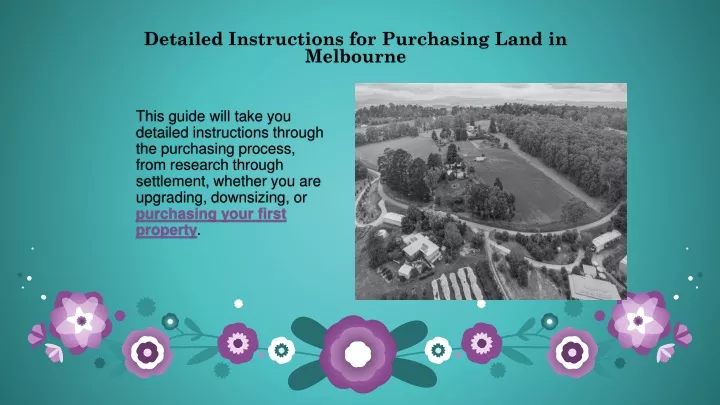 detailed instructions for purchasing land in melbourne