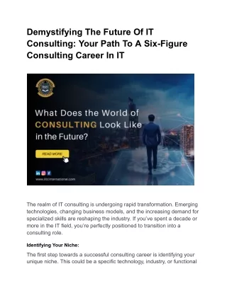 demystifying the future of it consulting your