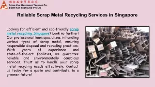 Scrap Metal Recycling Singapore | Scrap Cable Buyers Singapore