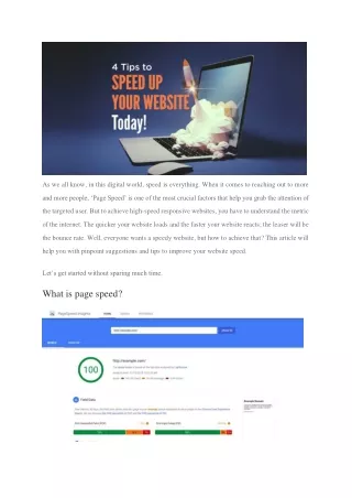 4 Tips to Speed Up Your Website Today