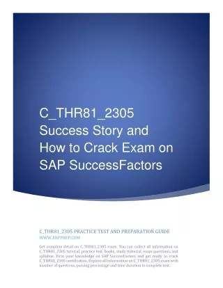 C_THR81_2305 Success Story and How to Crack Exam on SAP SuccessFactors