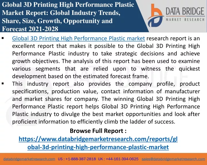 global 3d printing high performance plastic
