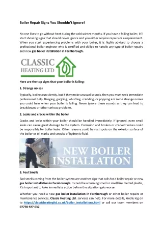 Boiler Repair Signs You Shouldn’t Ignore!