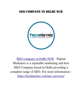 SEO company in Delhi NCR
