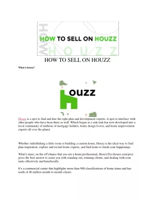 HOW TO SELL ON HOUZZ