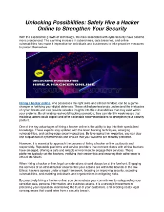 unlocking possibilities safely hire a hacker