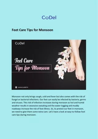 CuDel- Feet Care Tips for Monsoon