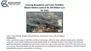 Missile Misfire Leads to Rs 240