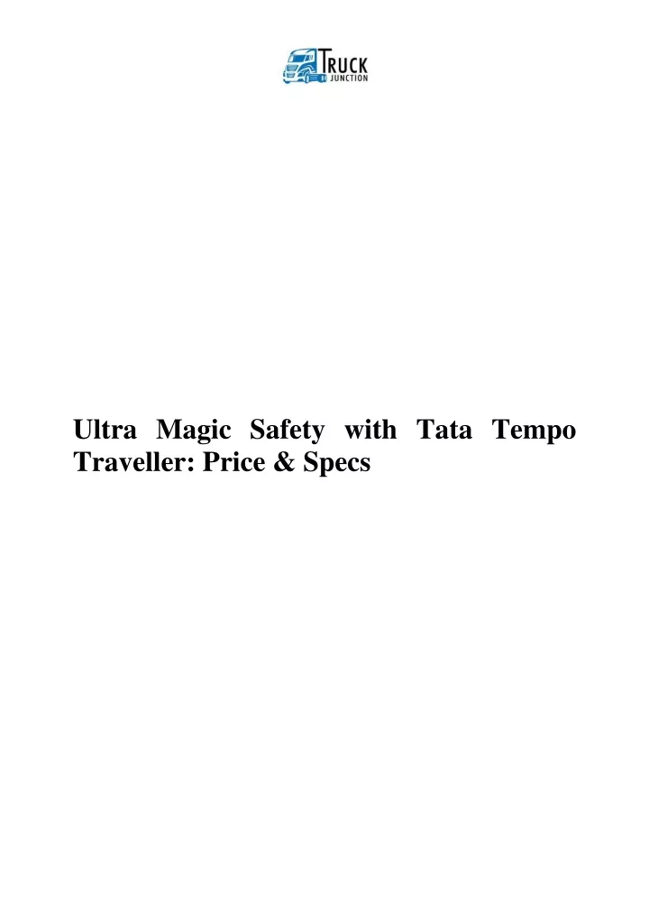 ultra magic safety with tata tempo traveller