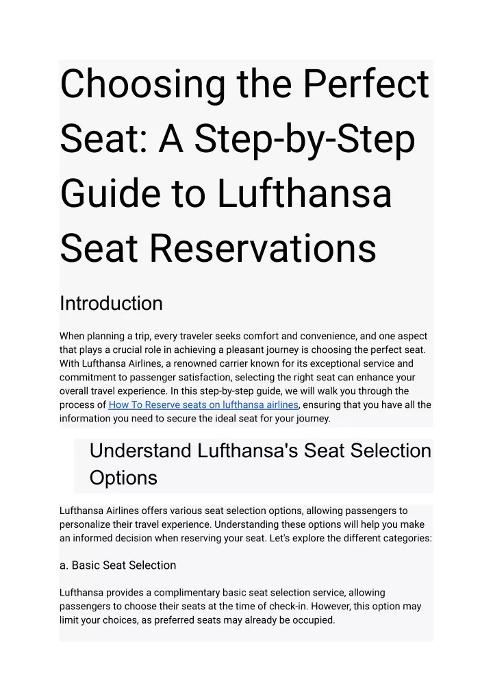 choosing the perfect seat a step by step guide