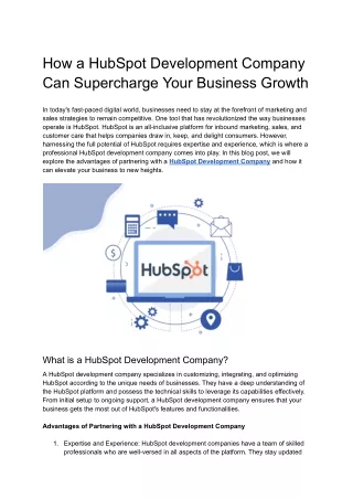 Professional HubSpot Development Company | Boost Sales & Efficiency