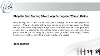 Shop the Best Sterling Silver Hoop Earrings for Women Online