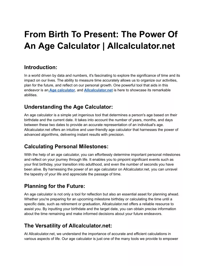 from birth to present the power