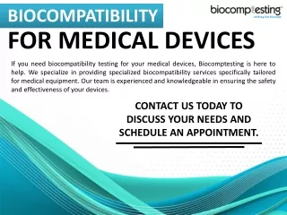 BIOCOMPATIBILITY FOR MEDICAL DEVICE