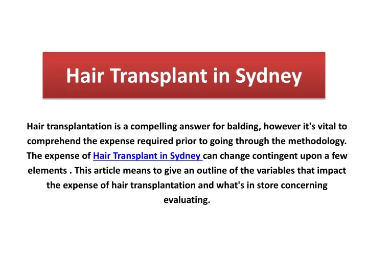 hair transplant in sydney