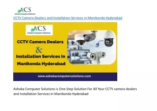 CCTV Camera Dealers and Installation Services in Manikonda Hyderabad