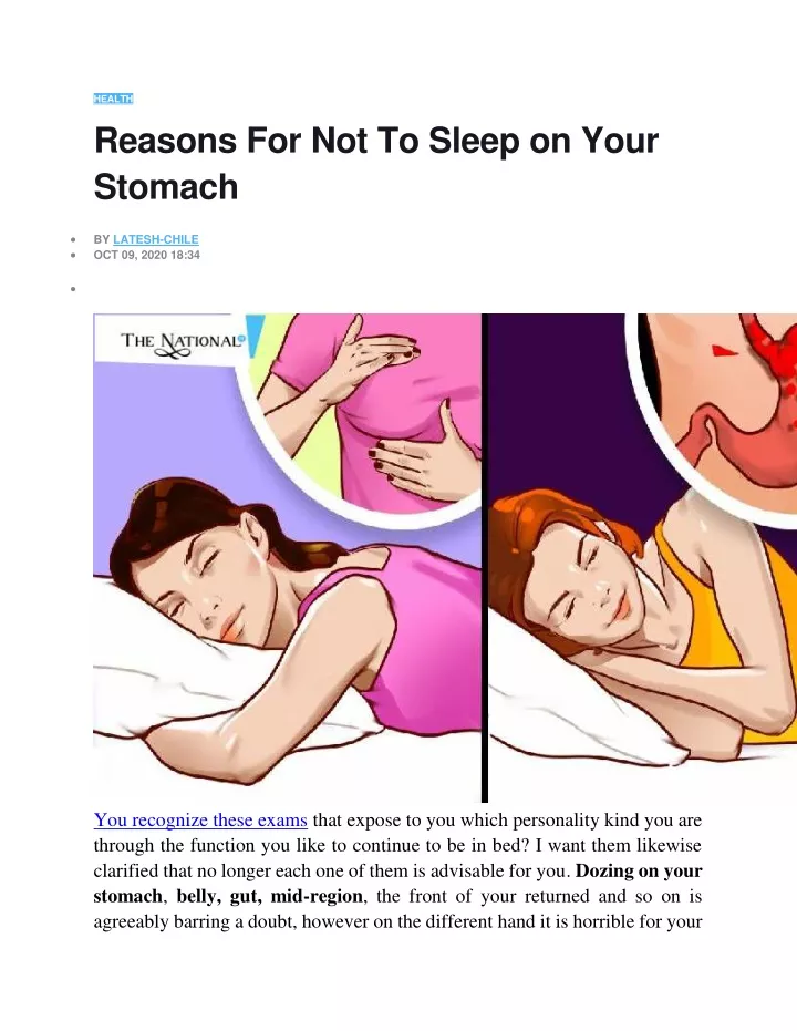 health reasons for not to sleep on your stomach