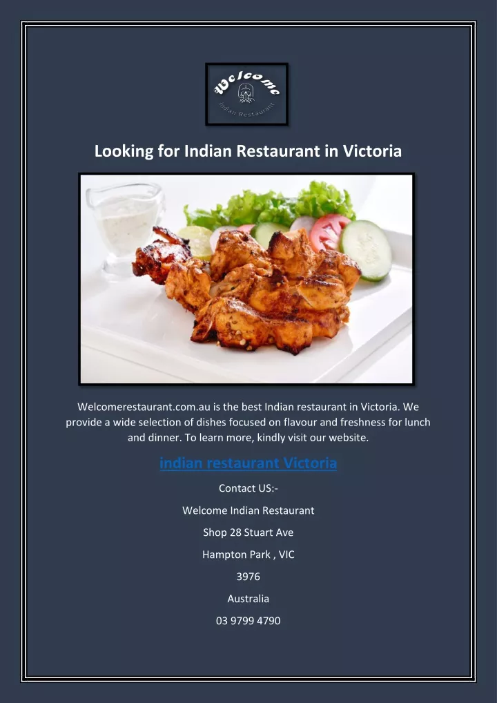 looking for indian restaurant in victoria