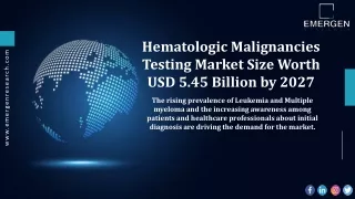 Hematologic Malignancies Testing Market Growth, Revenue Share by 2037