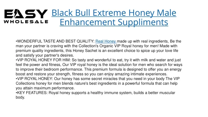 black bull extreme honey male enhancement suppliments