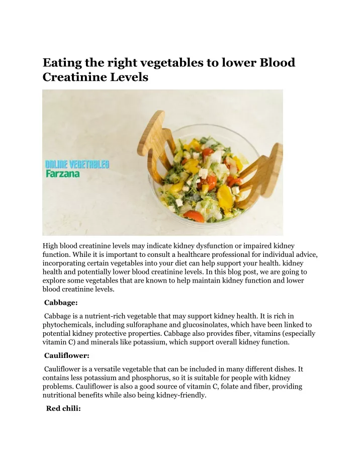 eating the right vegetables to lower blood