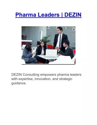 Pharma Leaders | DEZIN