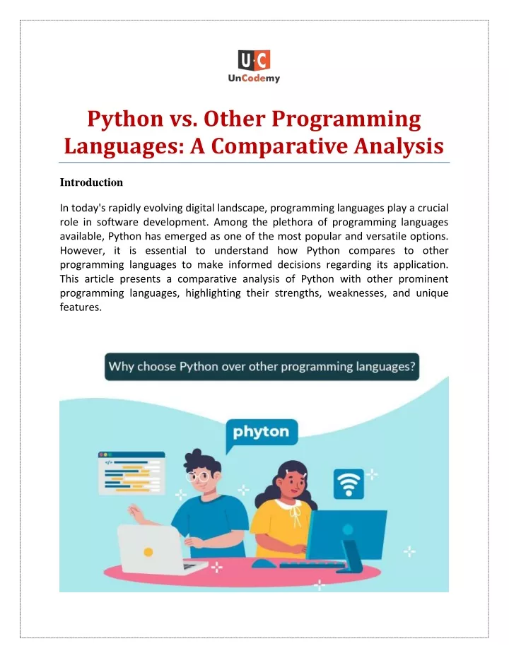 python vs other programming languages