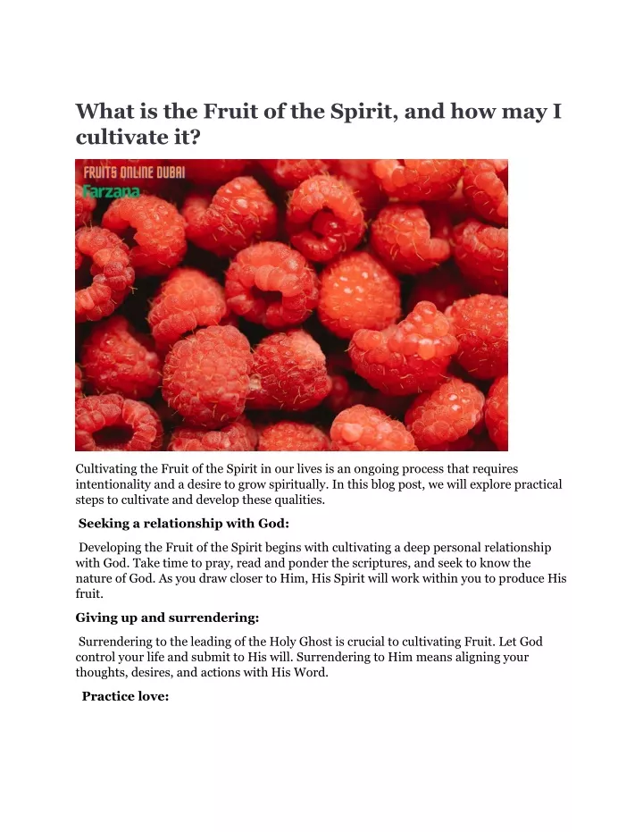 what is the fruit of the spirit