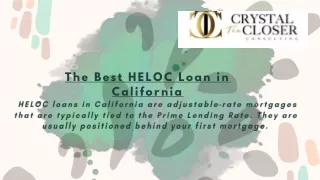 The Best HELOC Loan in California