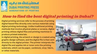 How to find the best digital printing in Dubai