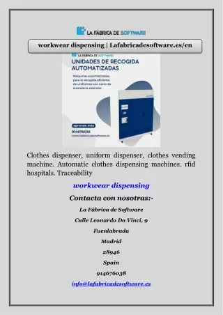 workwear dispensing | Lafabricadesoftware.es/en