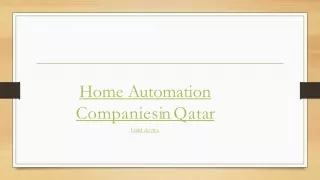 Home Automation Companies in Qatar