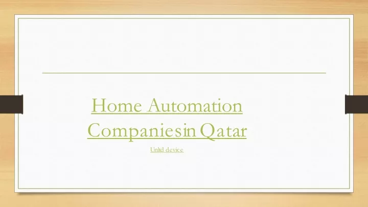 home automation companiesinqatar