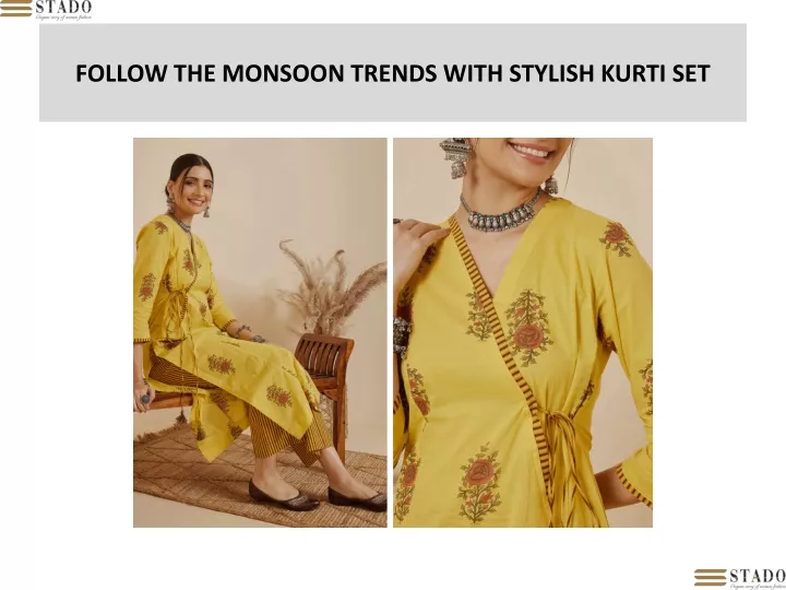 follow the monsoon trends with stylish kurti set
