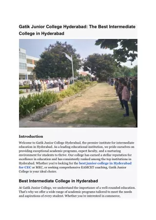 Intermediate BiPC Colleges in Hyderabad _ Gatik