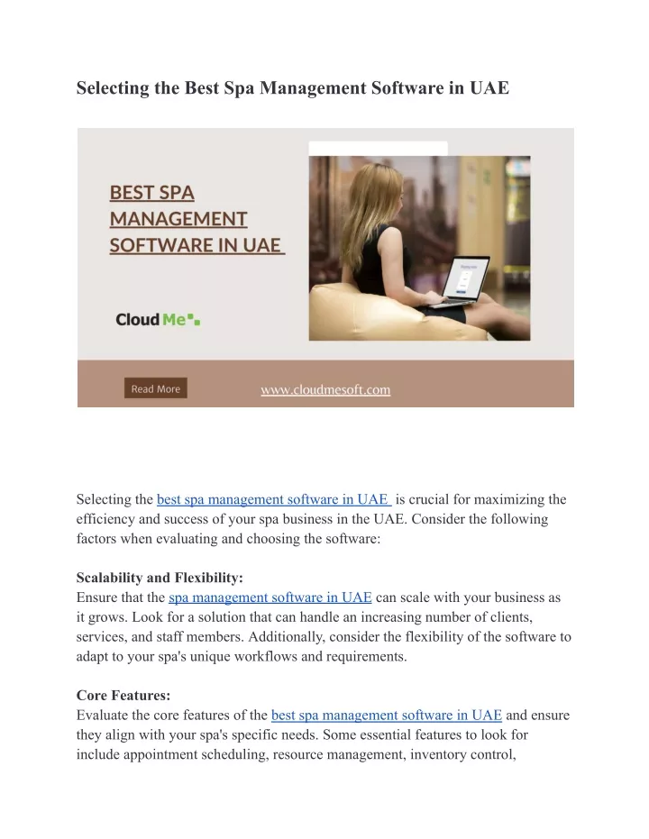 selecting the best spa management software in uae