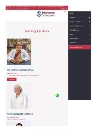 Best Infertility Doctors in Hyderabad | Mamata Fertility Hospital