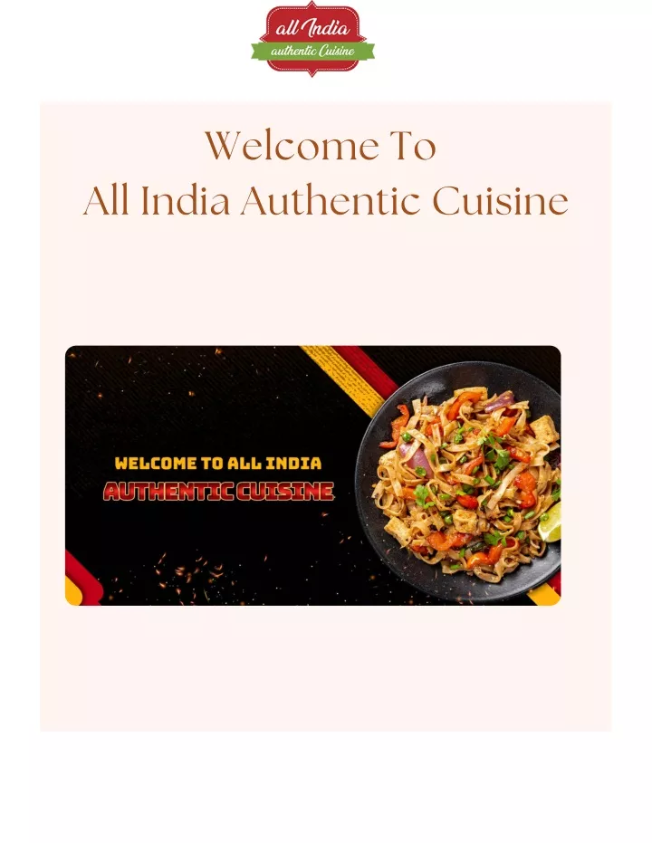 welcome to all india authentic cuisine