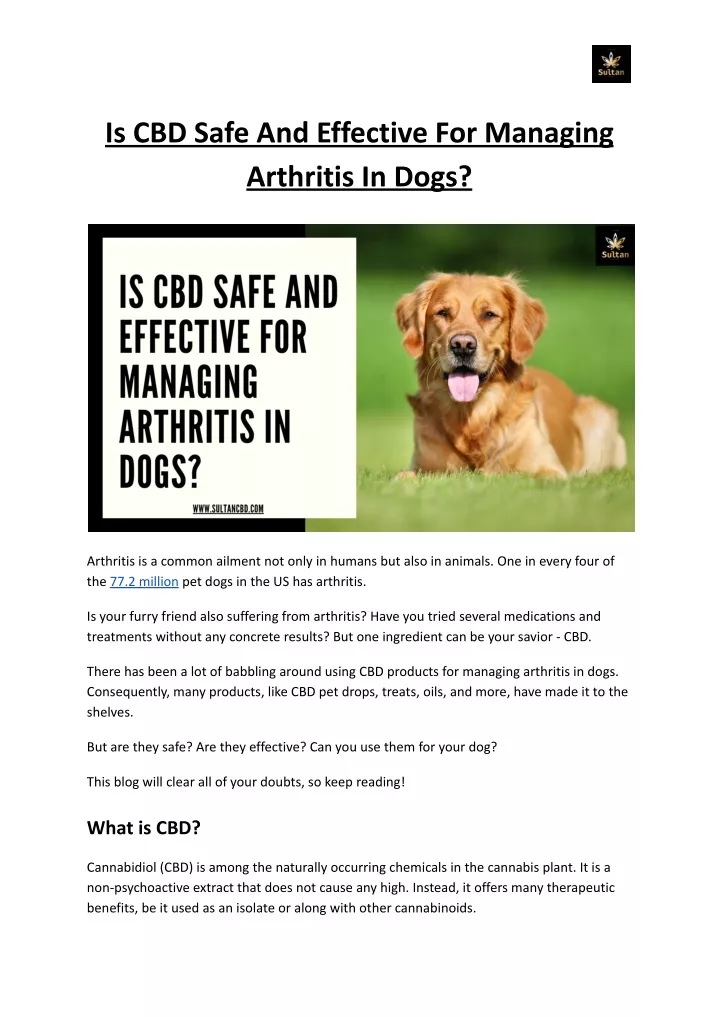 is cbd safe and effective for managing arthritis
