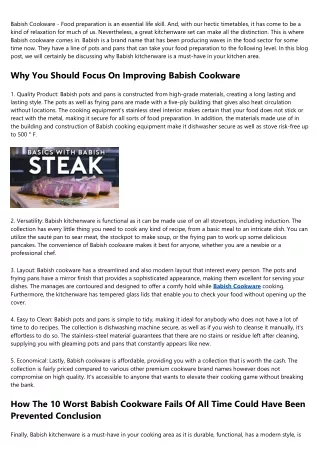 babish cookware food preparation is an essential