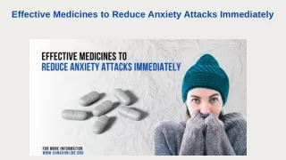 Effective Medicines to Reduce Anxiety Attacks Immediately