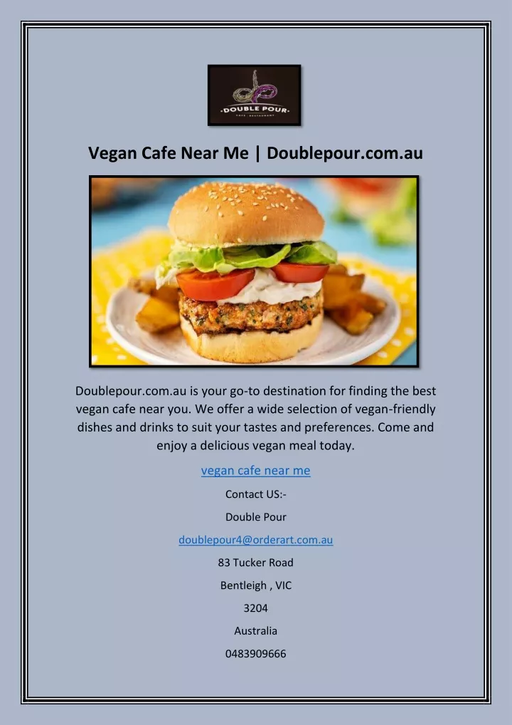 vegan cafe near me doublepour com au