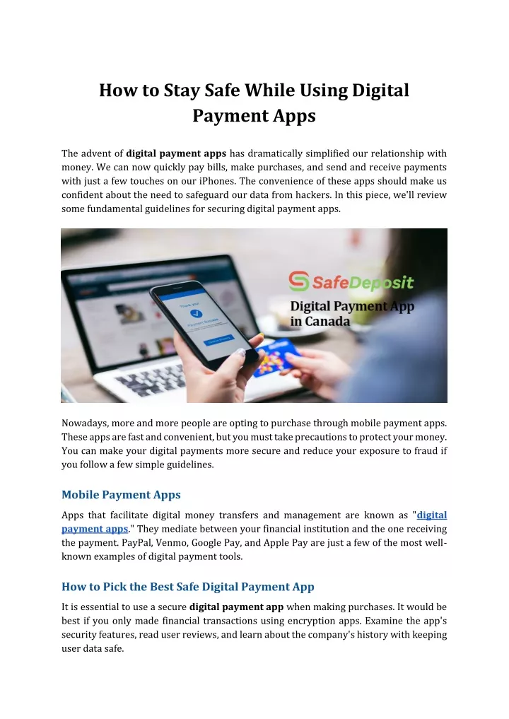 how to stay safe while using digital payment apps