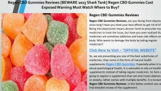 Regen CBD Gummies Shark Tank