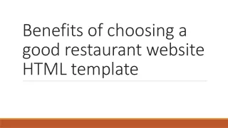 Best Restaurant Website HTML Templates | MG Technologies