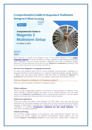 Comprehensive Guide to Magento 2 Multistore Setup