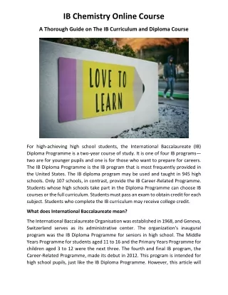 ib chemistry online course