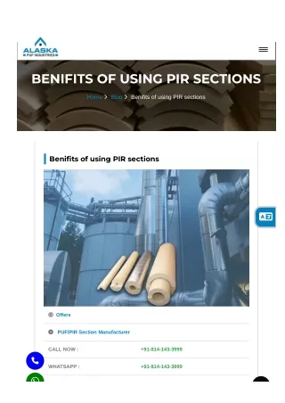 BENIFITS OF USING PIR SECTIONS