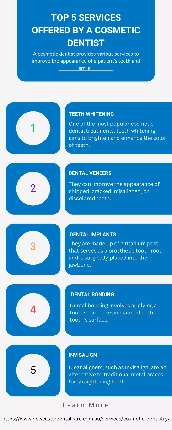 top 5 services offered by a cosmetic dentist